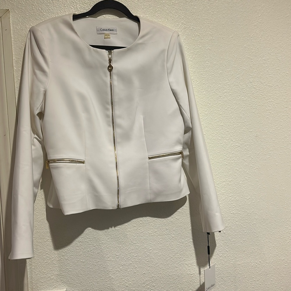 Calvin Klein size 12 white blazer